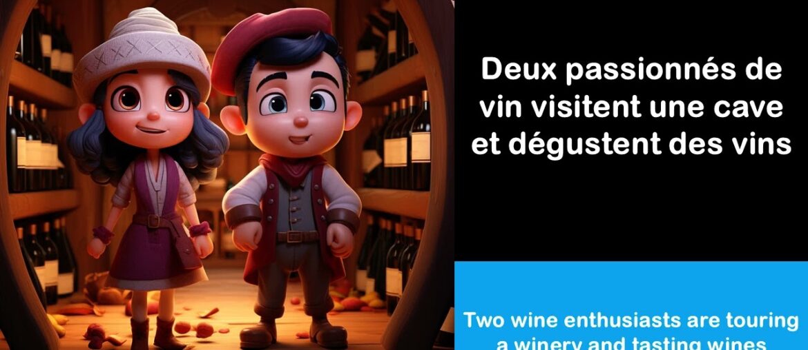 Say it in French I Two wine enthusiasts are touring a winery and tasting wines Say it in French I Two wine enthusiasts are touring a winery and tasting wines