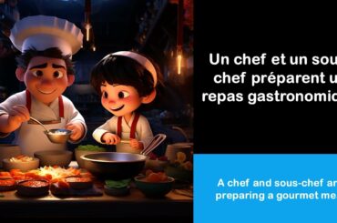 Say it in French I A chef and sous chef are preparing a gourmet meal