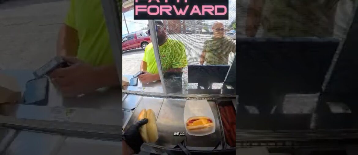 55 hotdogs! 55 fries! 55 burgers! #payitforward #shortsfeed #hotdogcart