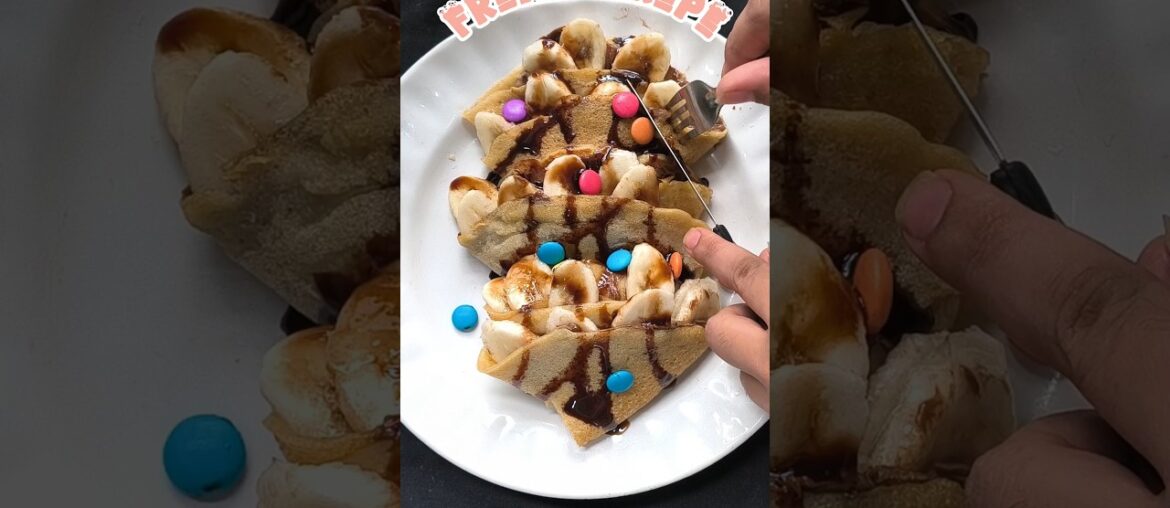 Easiest French Crepe Recipe|Crepe recipe||Healthy Dessert #ytshorts #shorts #youtubeshorts #trending