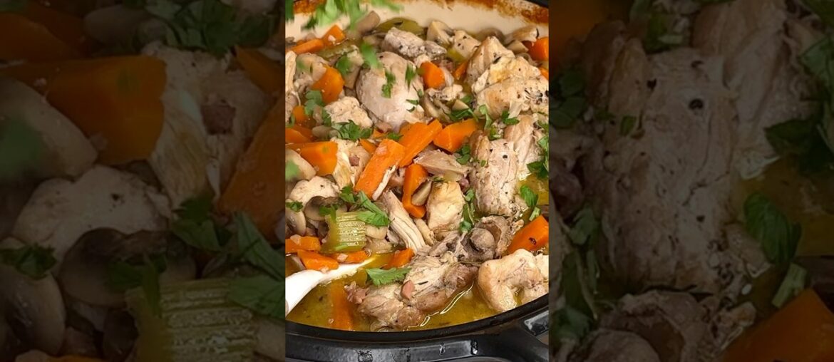 French Braised Chicken with White Wine | Coq au Vin Blanc French Braised Chicken with White Wine | Coq au Vin Blanc