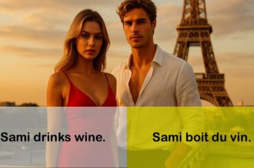 Say it in French I Sami drinks wine