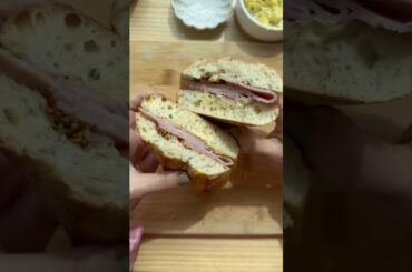 French baguette sandwich with salted chive butter #viral #breakfastsandwich #easyrecipe #healthylife