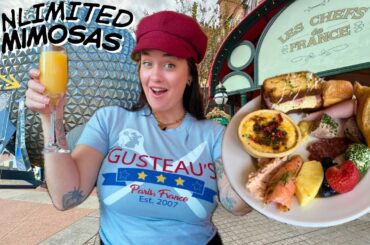 NEW Breakfast Buffet At Disney World | UNLIMITED Mimosas at EPCOT! Chefs de France