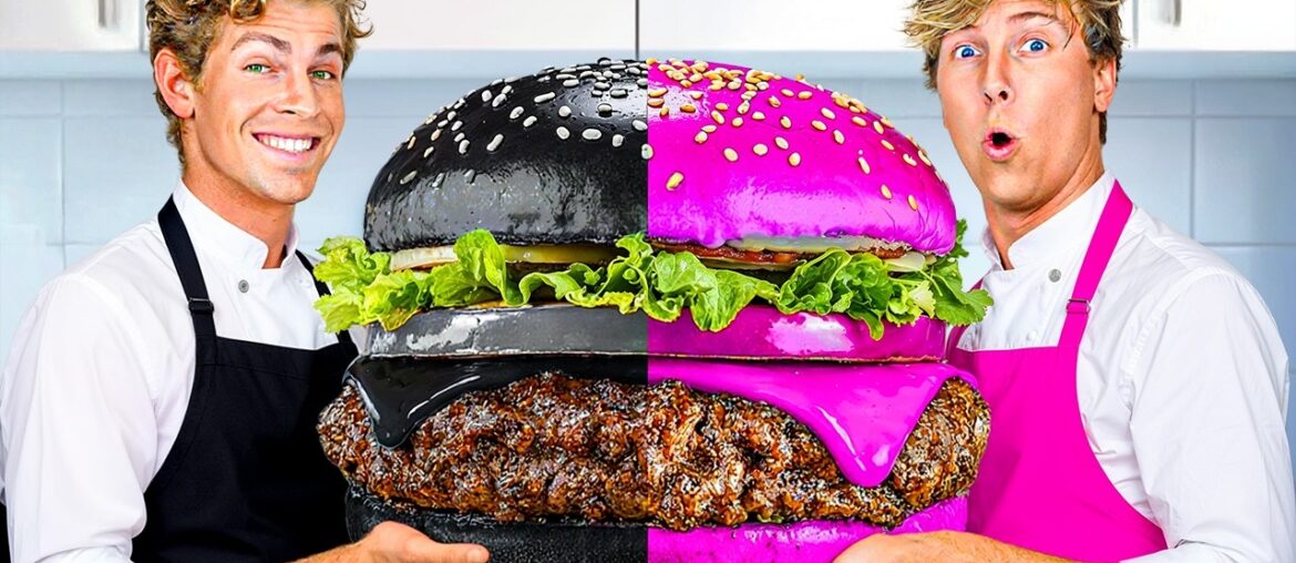 Cooking PINK vs BLACK Food Challenge!