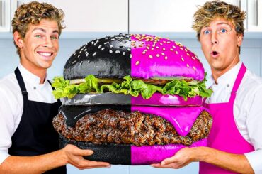 Cooking PINK vs BLACK Food Challenge!