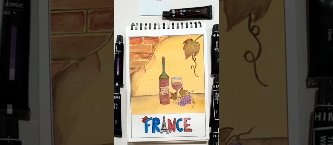 #youtubeshorts #shorts | French Wine Bottle Drawing