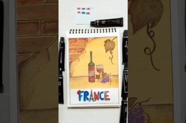 #youtubeshorts #shorts | French Wine Bottle Drawing