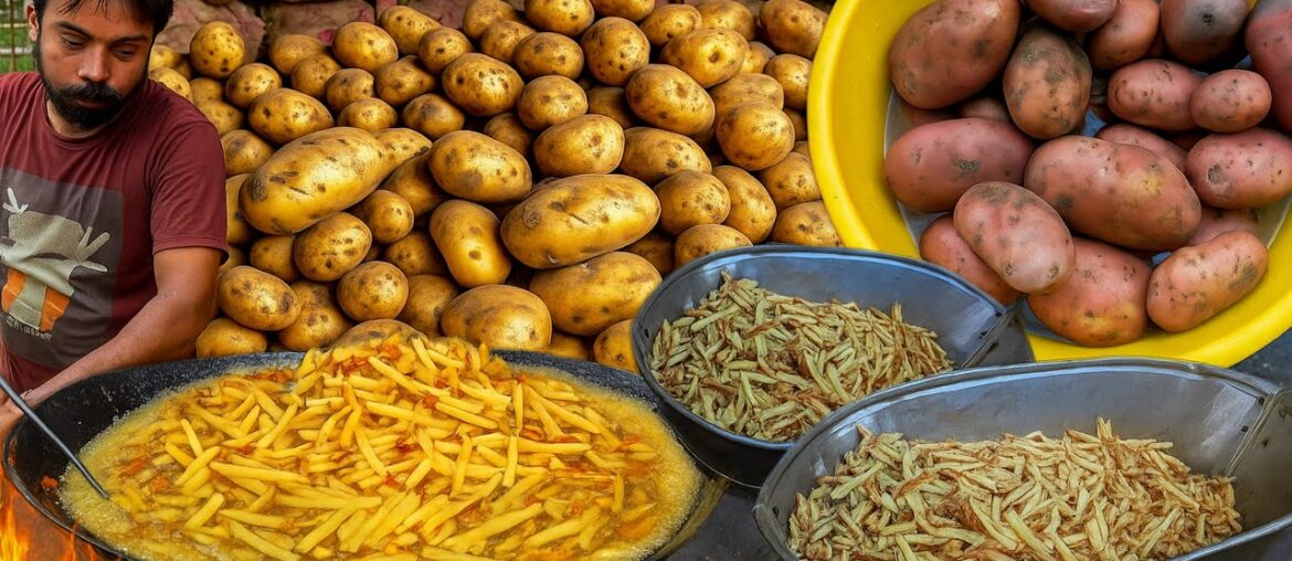 RED POTATOES CRISPY FRENCH FRIES Recipe | Street Food Finger Chips | Best Potato Snacks Recipe