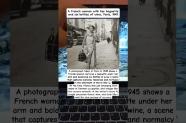 A French woman with her baguette and six bottles of wine, Paris, 1945 #shorts