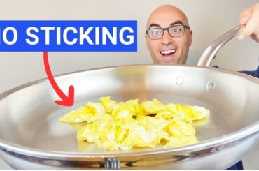 How to Cook SCRAMBLED Eggs in Stainless Steel WITHOUT Sticking