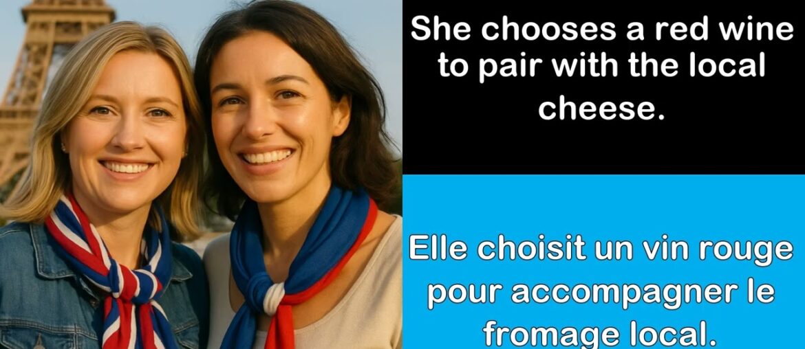 Say it in French I She chooses a red wine to pair with the local cheese