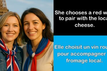 Say it in French I She chooses a red wine to pair with the local cheese