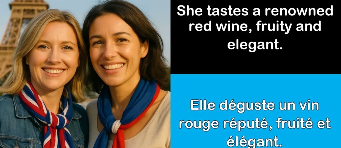 Say it in French I She tastes a renowned red wine, fruity and elegant Say it in French I She tastes a renowned red wine, fruity and elegant