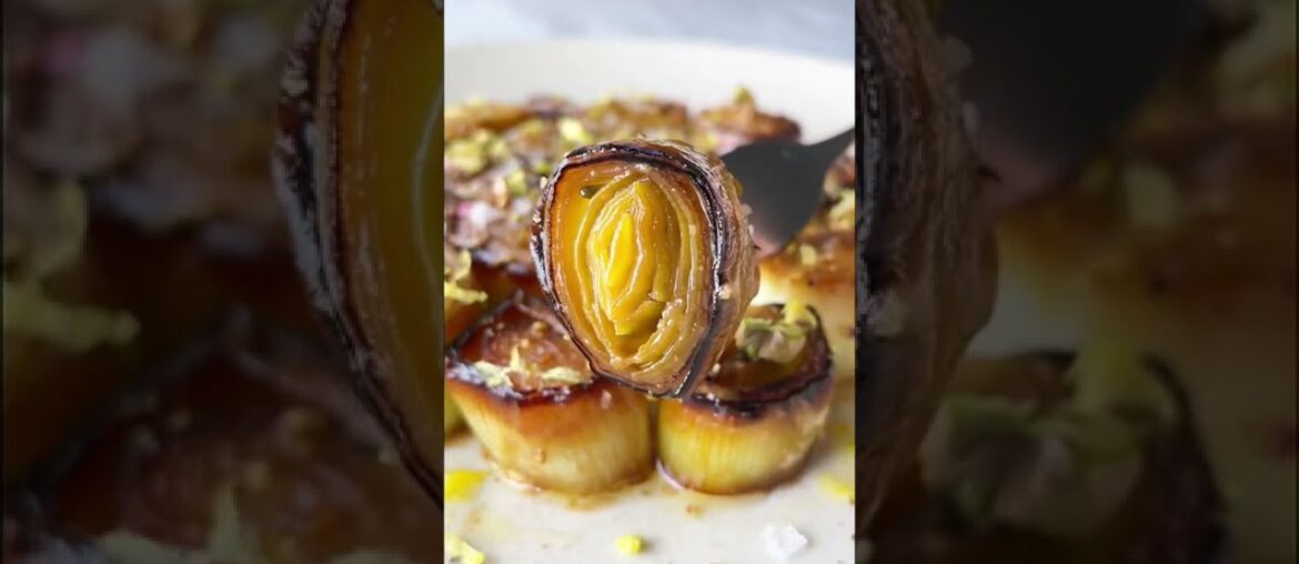 Miso Braised Leeks #shorts #recipe #food #miso #leeks