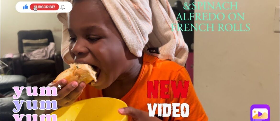 CHEESY CHICKEN & SPINACH ALFREDO ON FRENCH ROLLS |