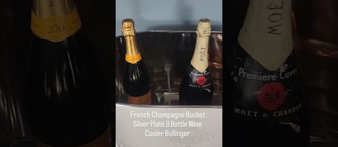 French Champagne Bucket Silver Plate 8 Bottle Wine Cooler Bollinger #champagne #Canonburyantiques