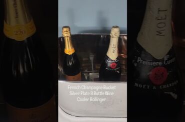 French Champagne Bucket Silver Plate 8 Bottle Wine Cooler Bollinger #champagne #Canonburyantiques