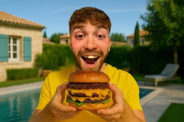 Making smash burgers in our French villa