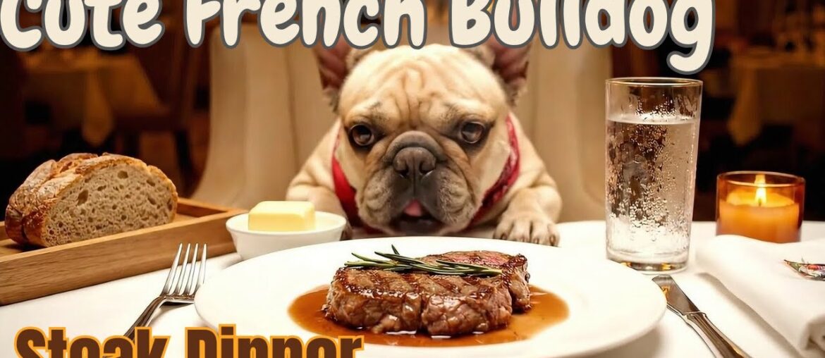 French Bulldog’s City Stroll & Steak Dinner | Dog Fine Dining ASMR Adventure