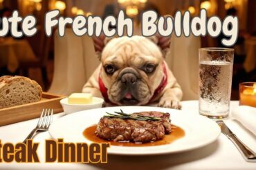 French Bulldog’s City Stroll & Steak Dinner | Dog Fine Dining ASMR Adventure