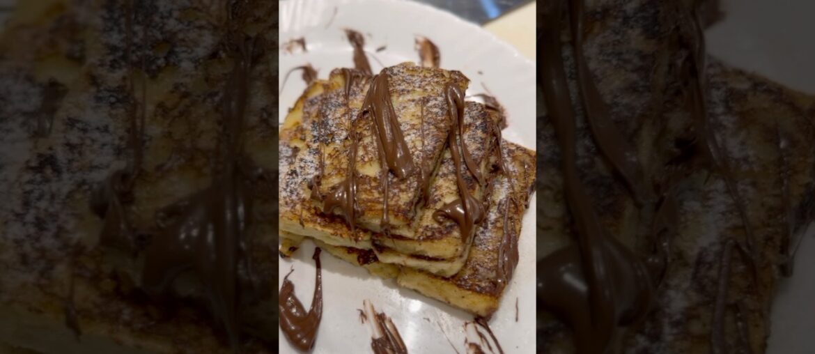 Nutella Stuffed French Toast |easy breakfast recipe #food #recipe #chocolate #breadrecipe #bread