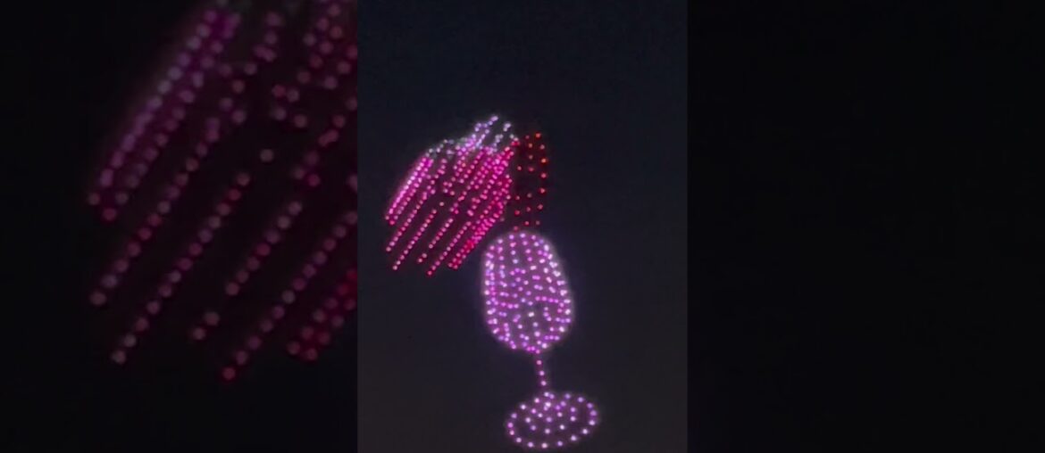 Wine Festival celebrations by drones. France, Bordeaux