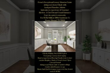 French Exceptional Luxury Mansion Estate on 2 acres with Backyard Paradise,  Juliette balcony & More