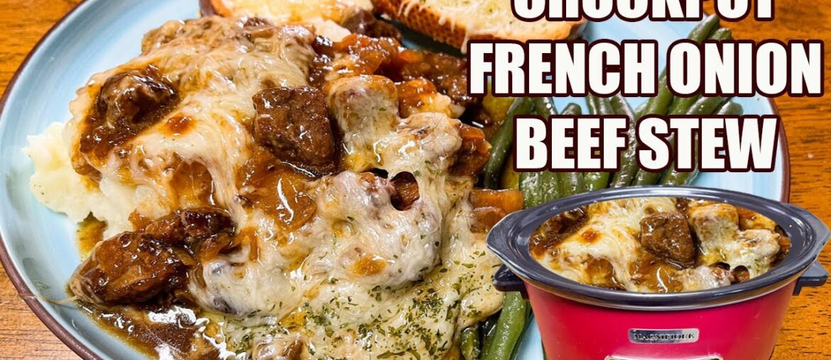 Slow Cooker French Onion Beef Stew in the Crockpot