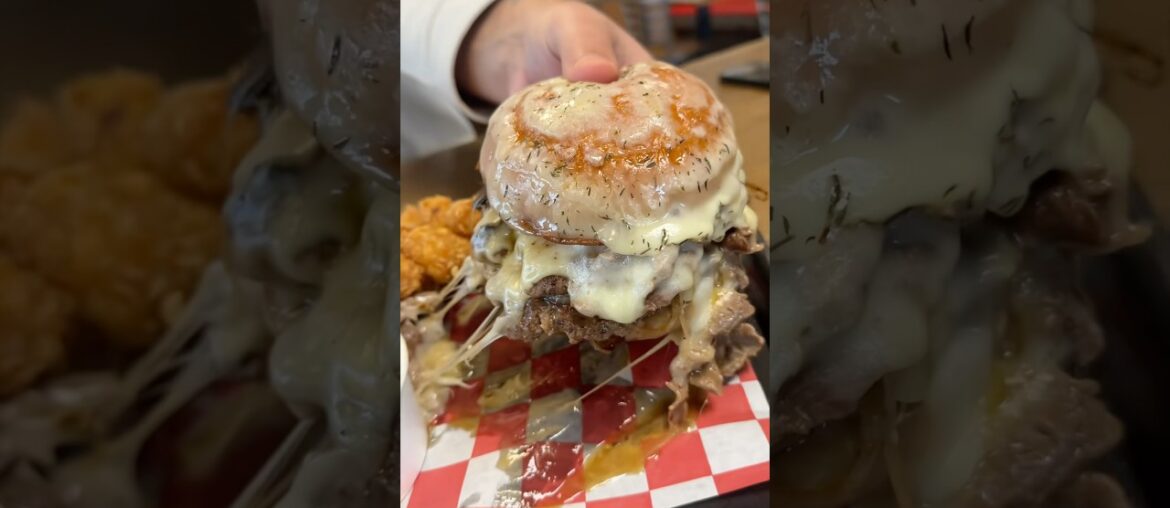 THIS BURGER IS INSANE! FRENCH ONION SOUP PRIME RIB BURGER at Tony Beef in New Jersey!  #DEVOURPOWER