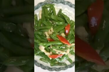 Stir-fried French beans with chicken #chinesefood #kitchen life program 7