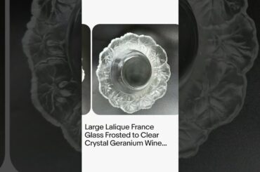 Large Lalique France Glass Frosted to Clear Crystal Geranium Wine Coaster Bowl