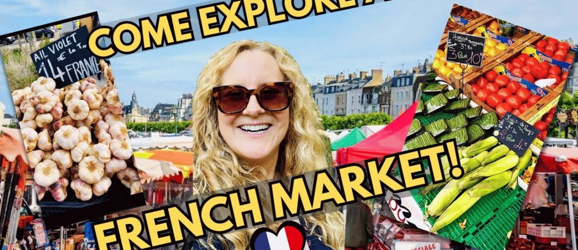 COME & EXPLORE A TRADITIONAL FRENCH MARKET IN NORMANDY! TROUVILLE-SUR-MER / DEAUVILLE. IMMERSIVE 4K!