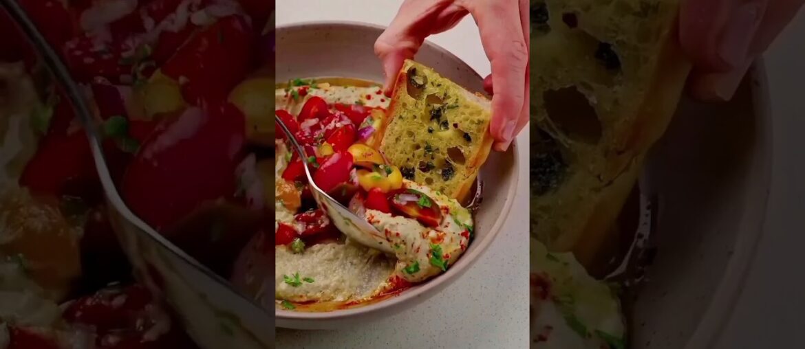 Roasted Eggplant Dip with Herb French Baguette Creamy Flavorful Mediterranean Recipe #viral #foryou Roasted Eggplant Dip with Herb French Baguette Creamy Flavorful Mediterranean Recipe #viral #foryou