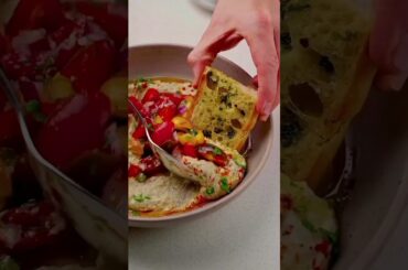 Roasted Eggplant Dip with Herb French Baguette Creamy Flavorful Mediterranean Recipe #viral #foryou