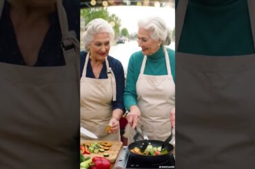 French Grandmas with Dog Cooking Ratatouille on a River Boat” #grandmacooks