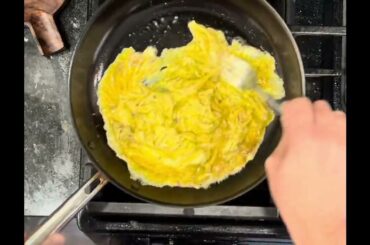 French omelet in the Misen Nitrided Carbon Nonstick pan ~9 weeks