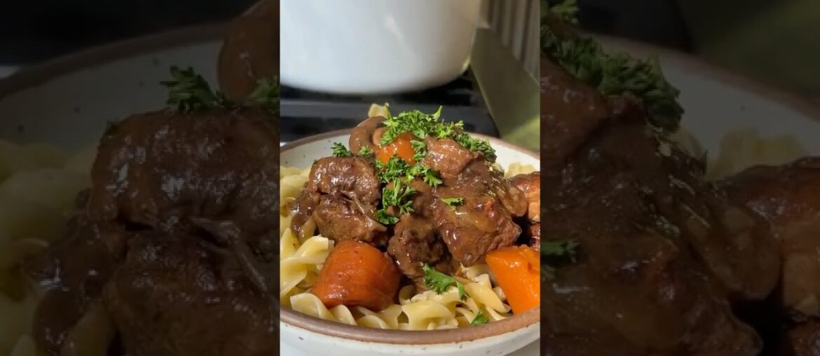 Beef Bourguignon (French beef stew in red wine sauce)