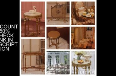 1/6 Miniature Furniture Vintage Coffee Table Sofa French Dining Chair Palace Jewelry Table Model 1/1