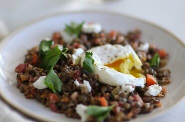 Warm Lentil Salad with Eggs- Healthy Appetite with Shira Bocar