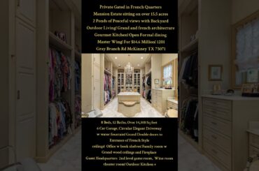 Private Gated in French  Quarters Mansion sitting on over 15 acres! Grand prestigious views & more!