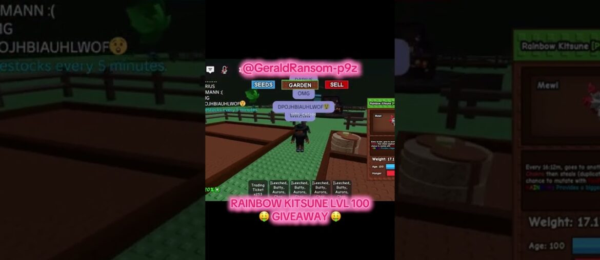 #gagtrading #gag #roblox #growagarden #growagardenroblox #growagardenupdate RAINBOW KITSUNE GIVEAWAY