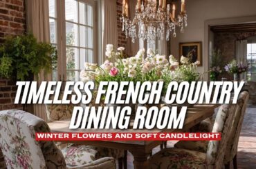 Timeless French Country Dining Room with Winter Flowers and Soft Candlelight