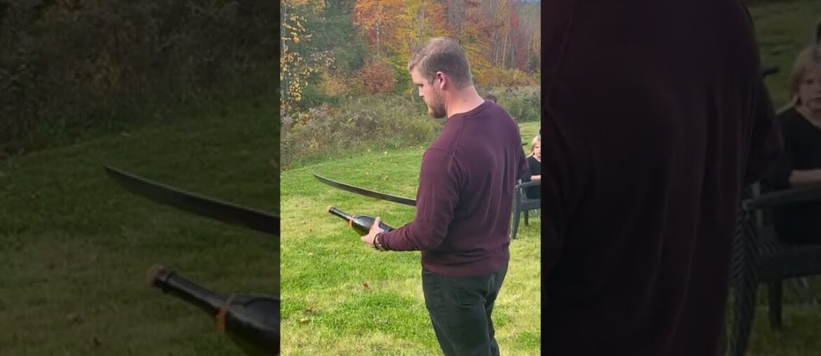 Sabering a Champagne Bottle