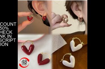 Muti-styles Romantic French Wine Red Enamel Heart Shaped Pendant Earrings Fashion Jewelry For Women
