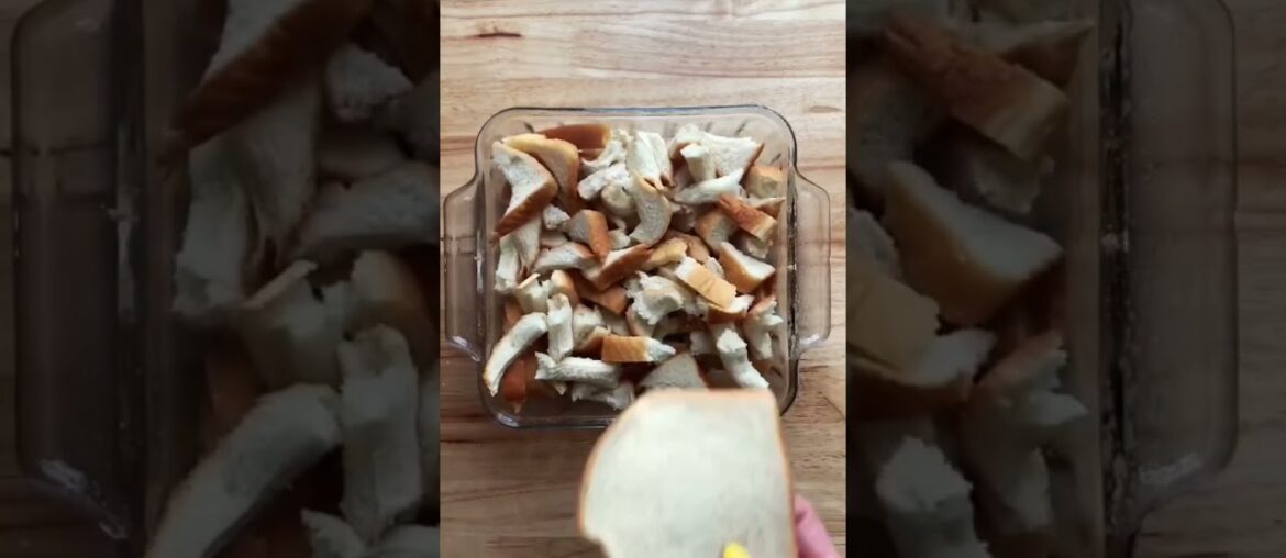 How to make bread pudding using leftover bread crusts (or is is French toast casserole)?