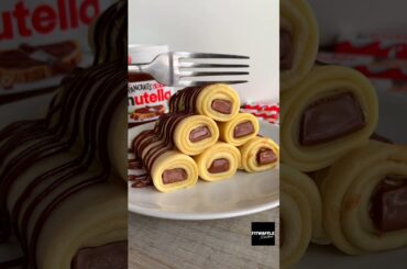 Kinder Crepe Rolls Recipe tutorial #Shorts