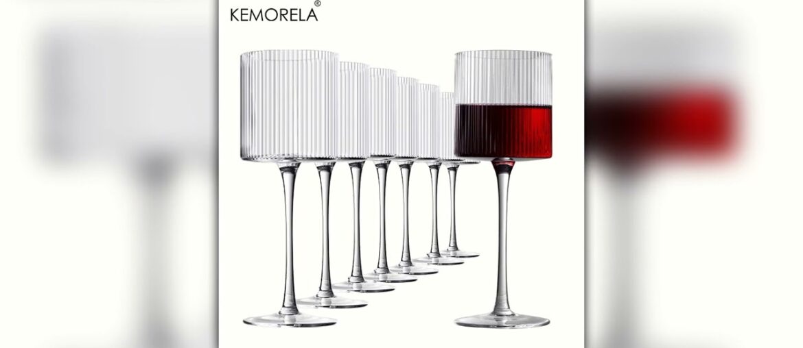 8PCS French Vertical lines Champagne Glasses Home Glass Goblets Highend Red Wine Glasses White