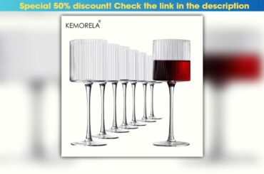 8PCS French Vertical lines Champagne Glasses Home Glass Goblets Highend Red Wine Glasses White