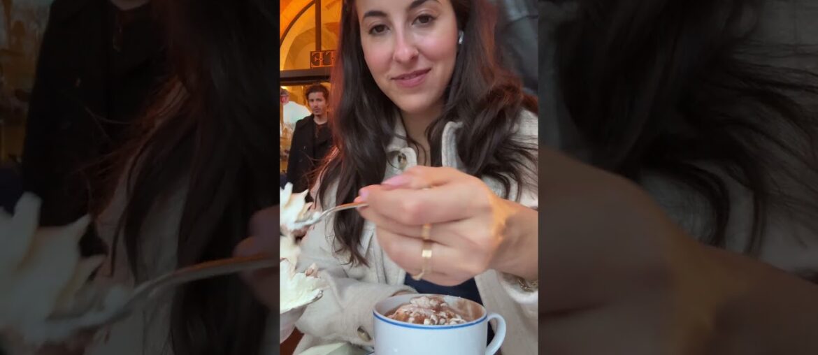 Trying French hot chocolate in Paris